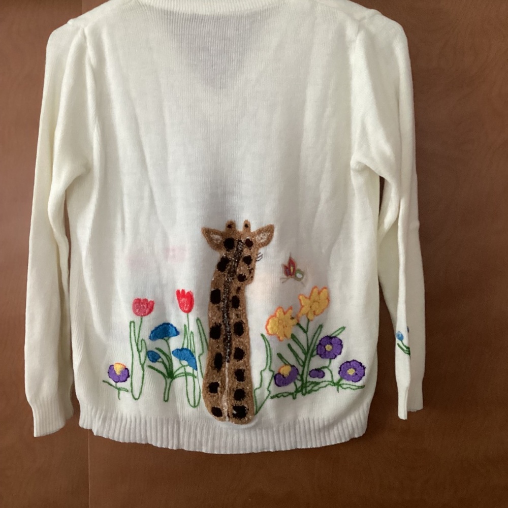 Vintage 1960’s, 1970’s Cyn Les Shirlee Designs Women’s Peeking Giraffe Sweater - Picture 5 of 8